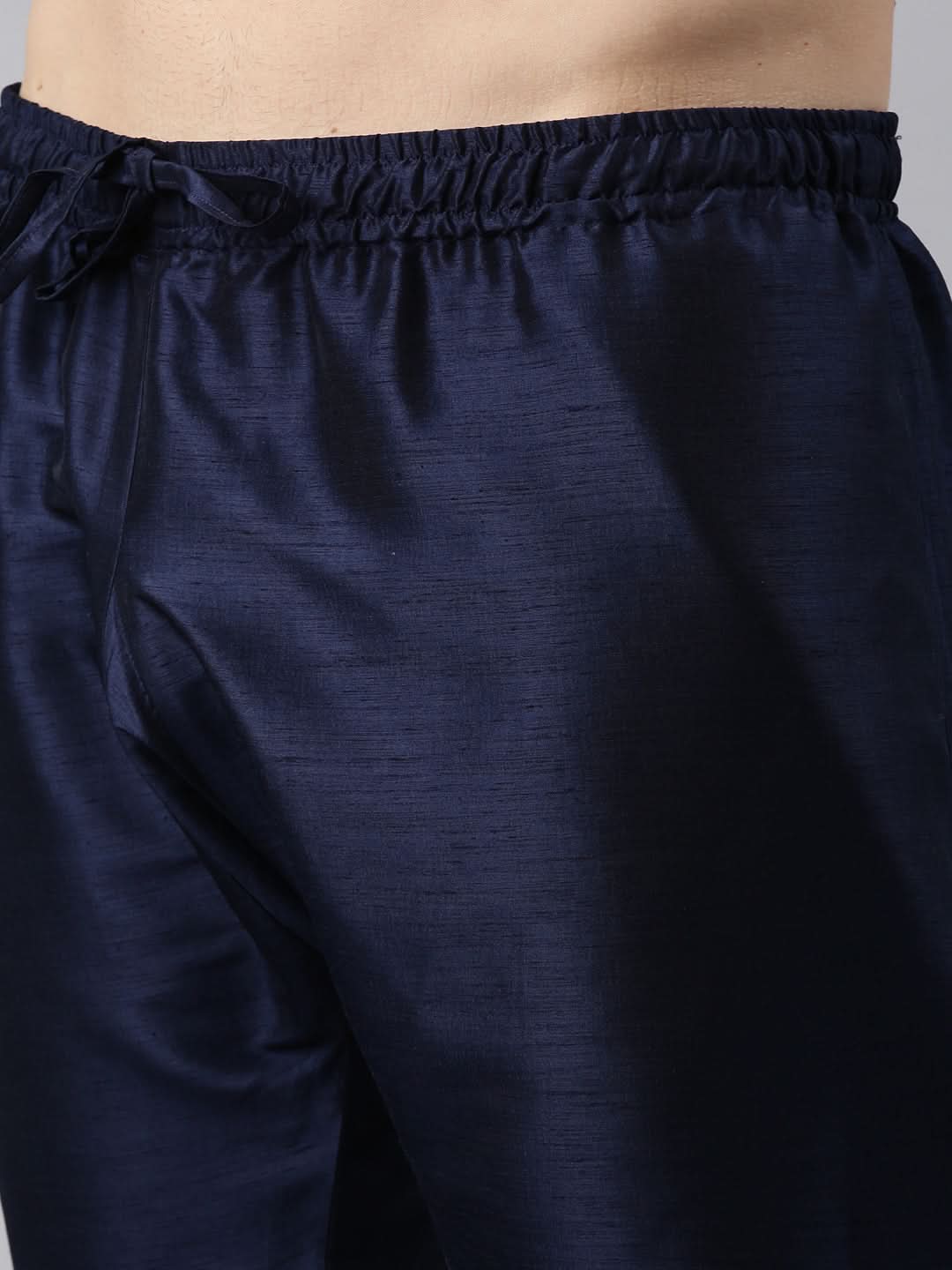 Navy Jacquard Kurta Set