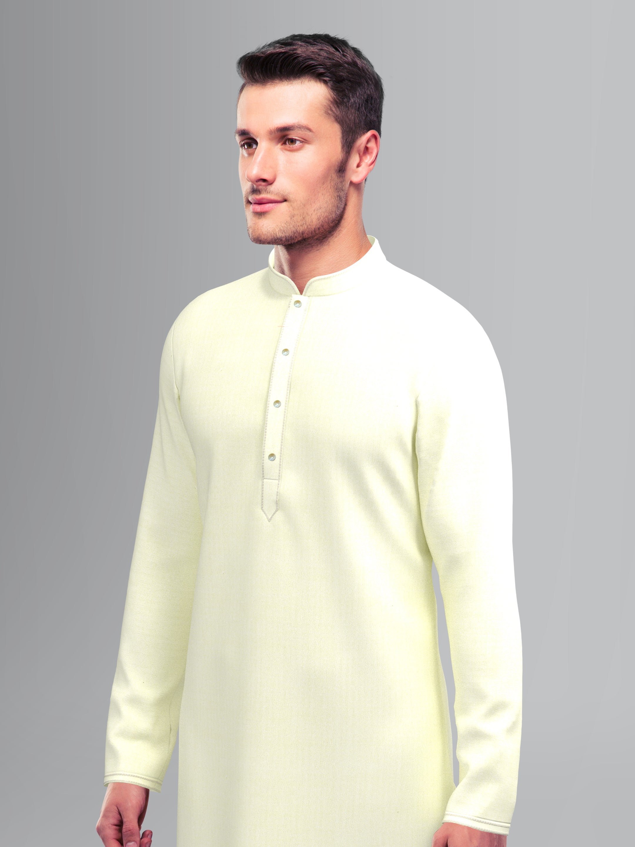 Yellow Jacquard Jacket with Kurta set