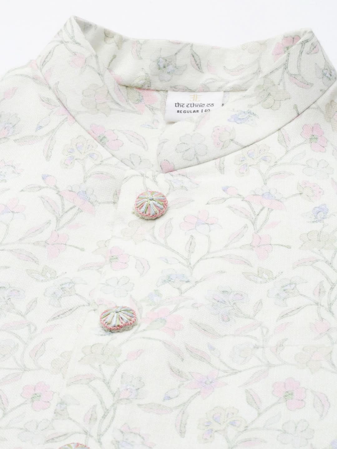 Light Pastel Lime Linen Jacket with Kurta Set