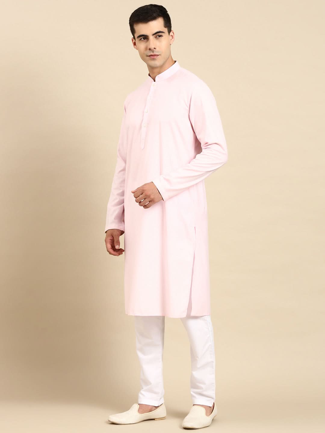 Light Pastel Lime Linen Jacket with Kurta Set