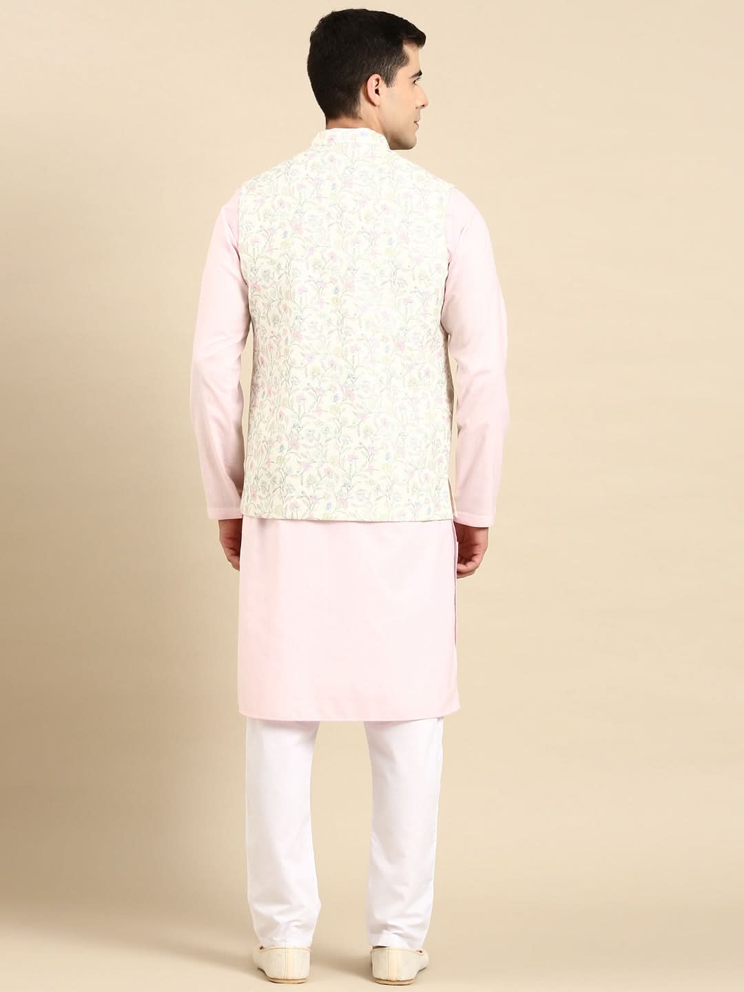 Light Pastel Lime Linen Jacket with Kurta Set