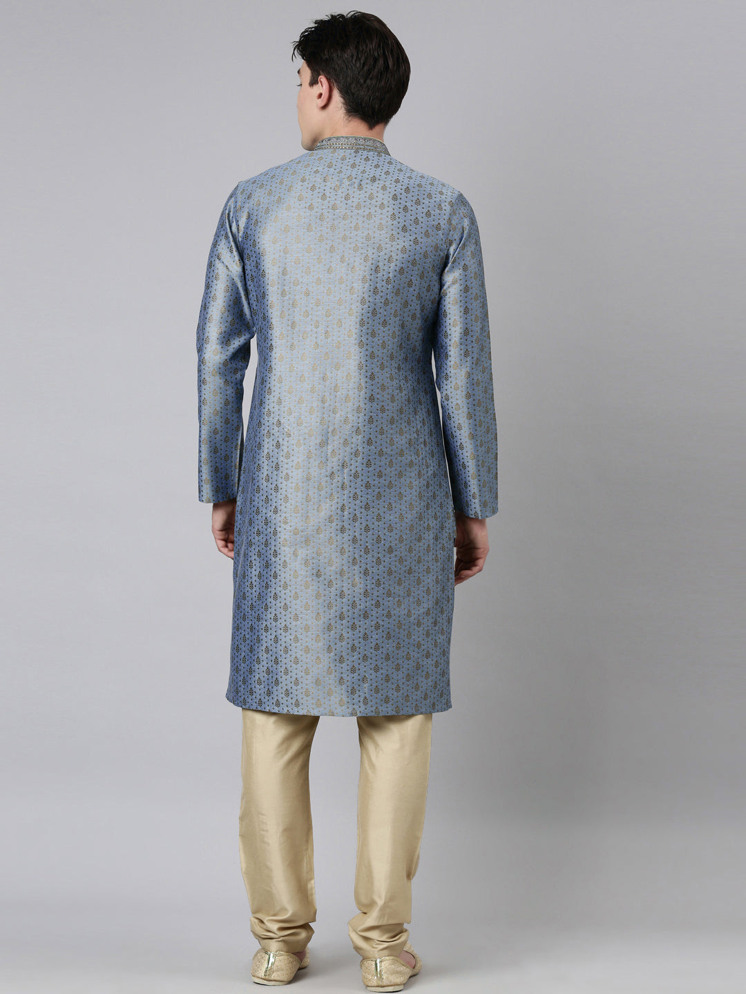 Blue Jacquard Kurta Set