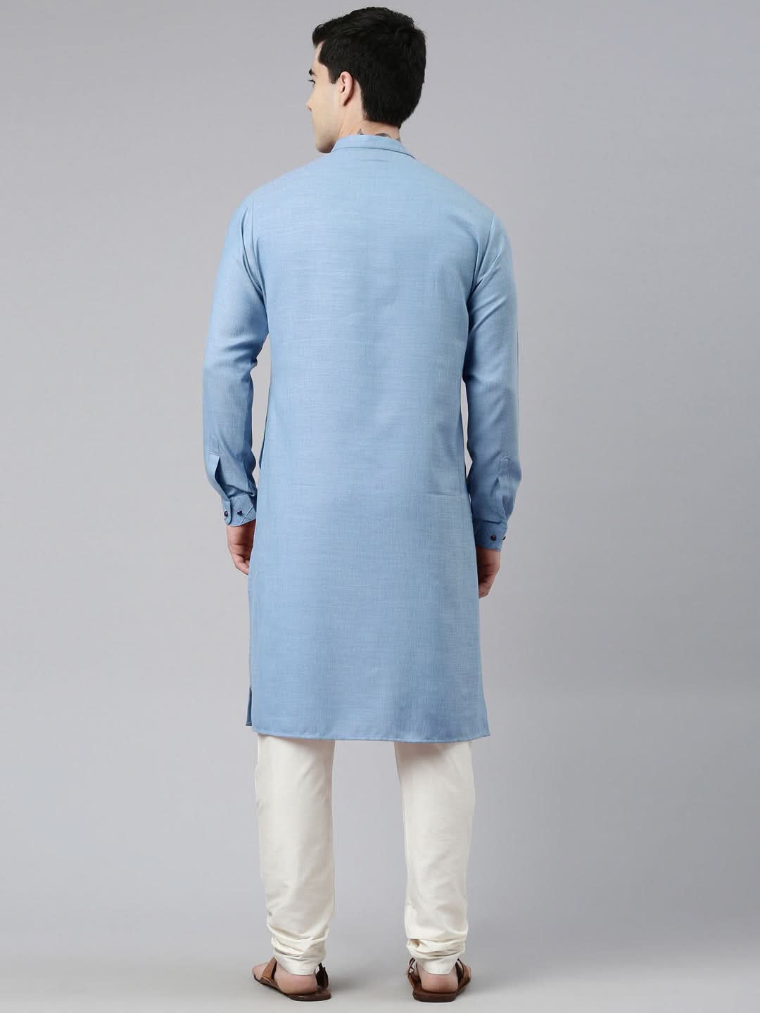 Light Blue Angrakha Kurta Set