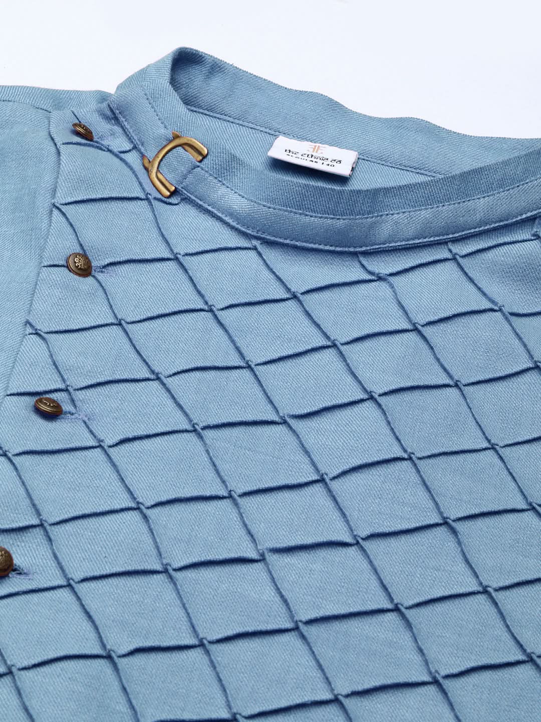 Light Blue Angrakha Kurta Set