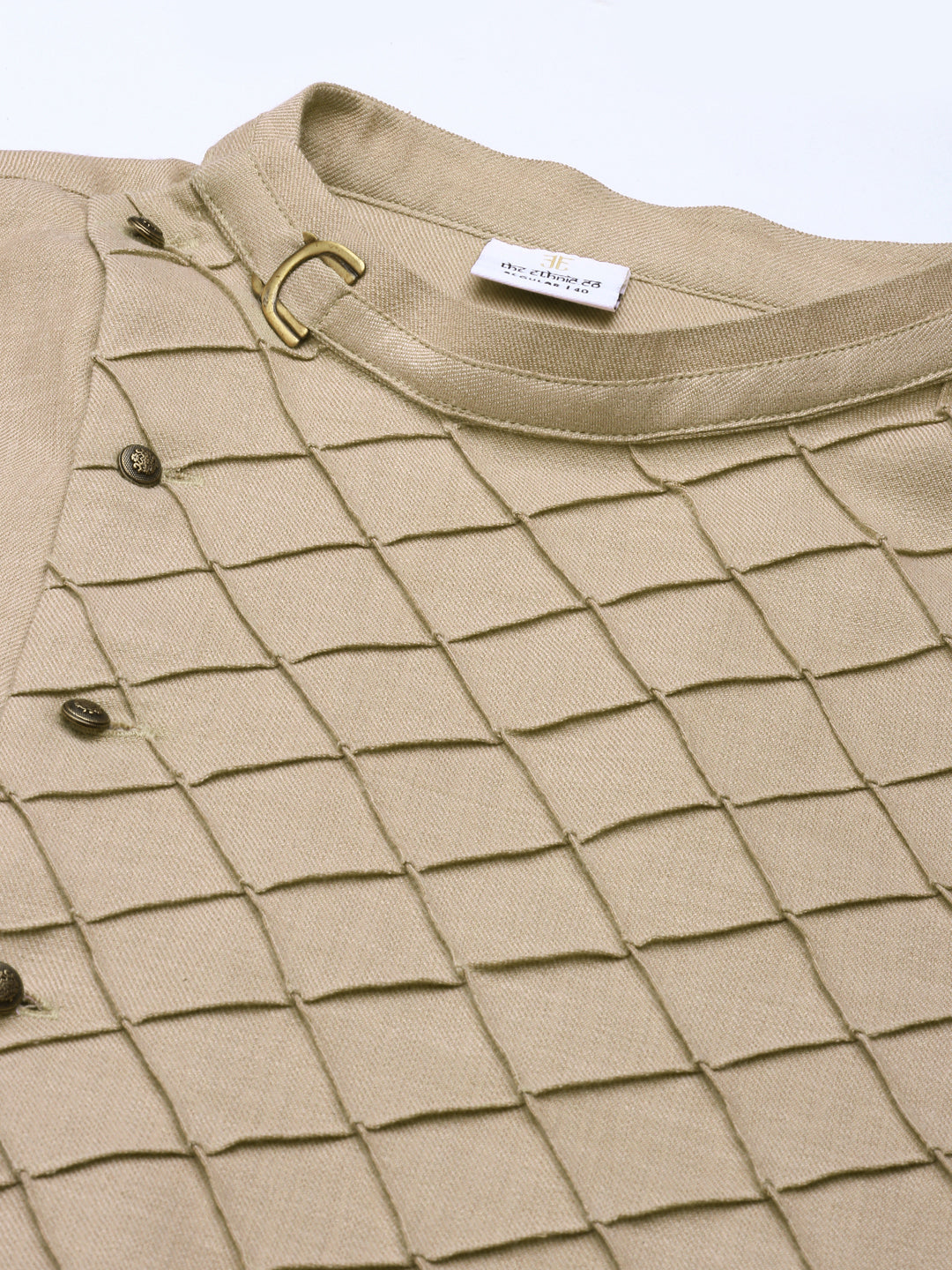 Beige Angrakha Kurta Set