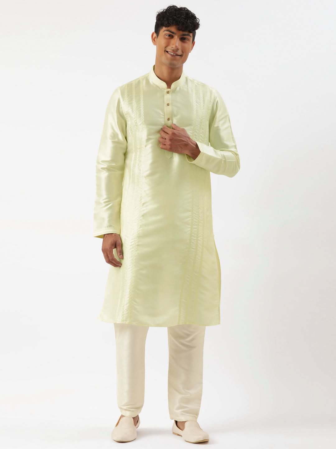 Light Green Embroidered Kurta Set