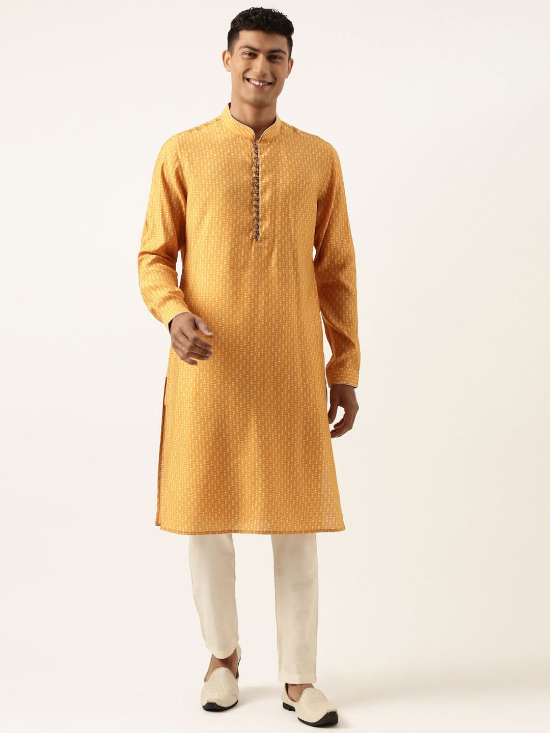 Orange Printed Kurta Set