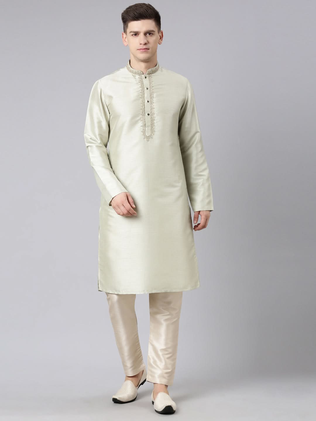 Sage Green Embroidered Kurta Set