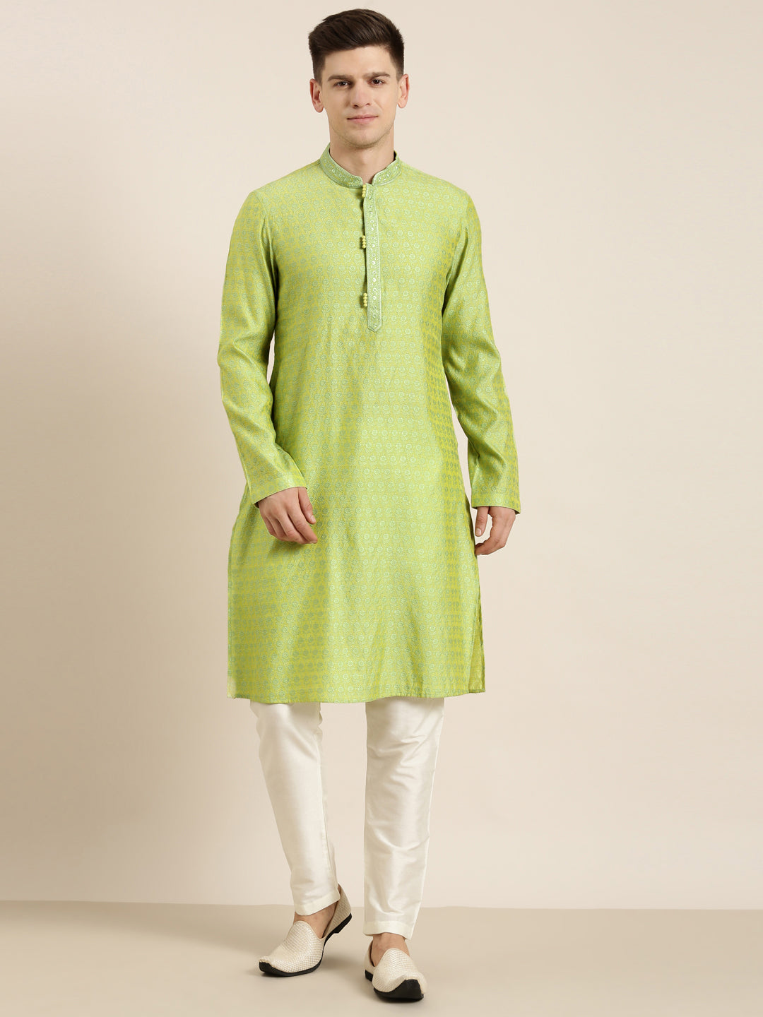 Jade Green Banarasi Jacquard Kurta Set