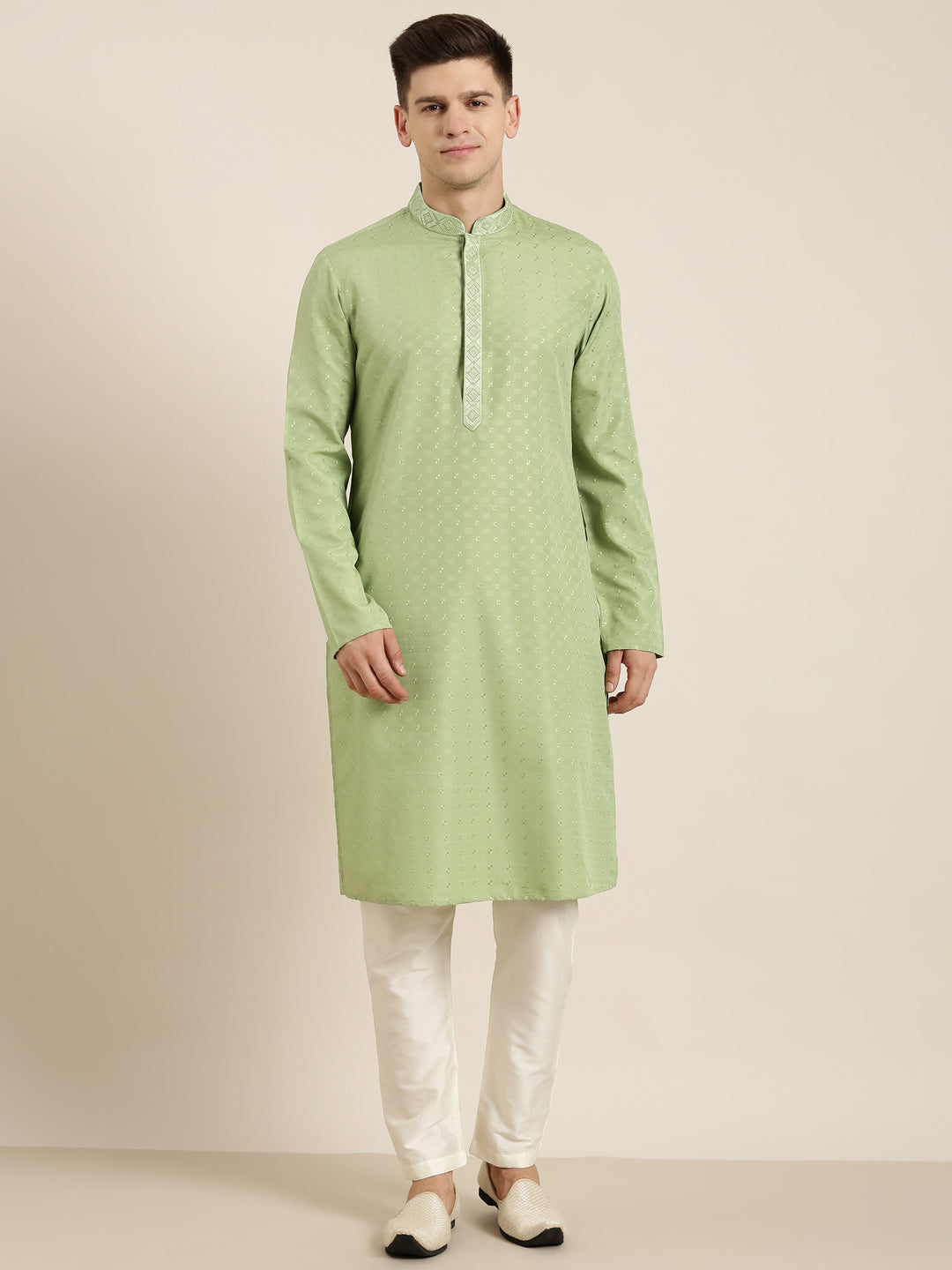 Light Green Embroidered Kurta Set