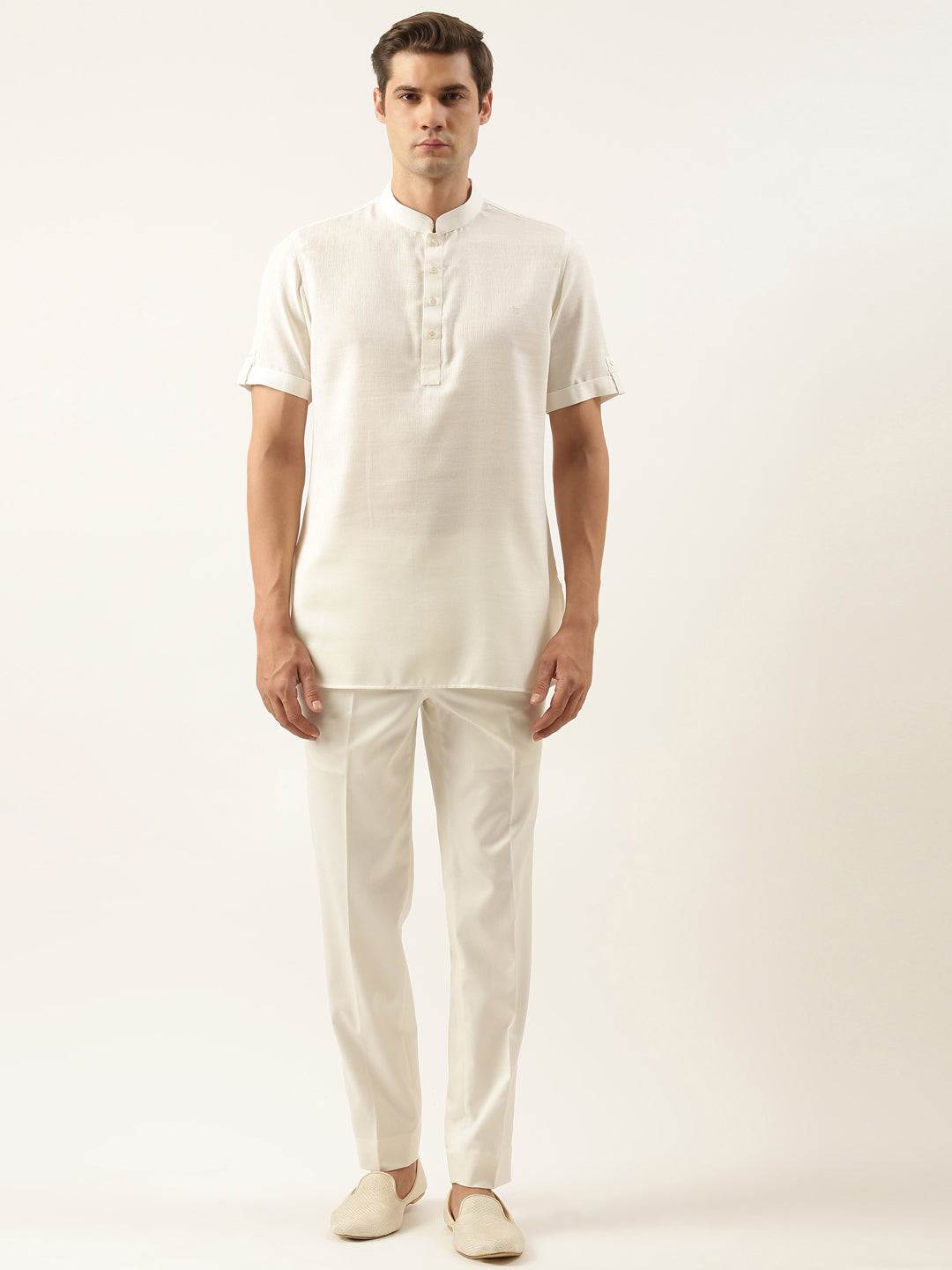 Off white Cotton Short Kurta