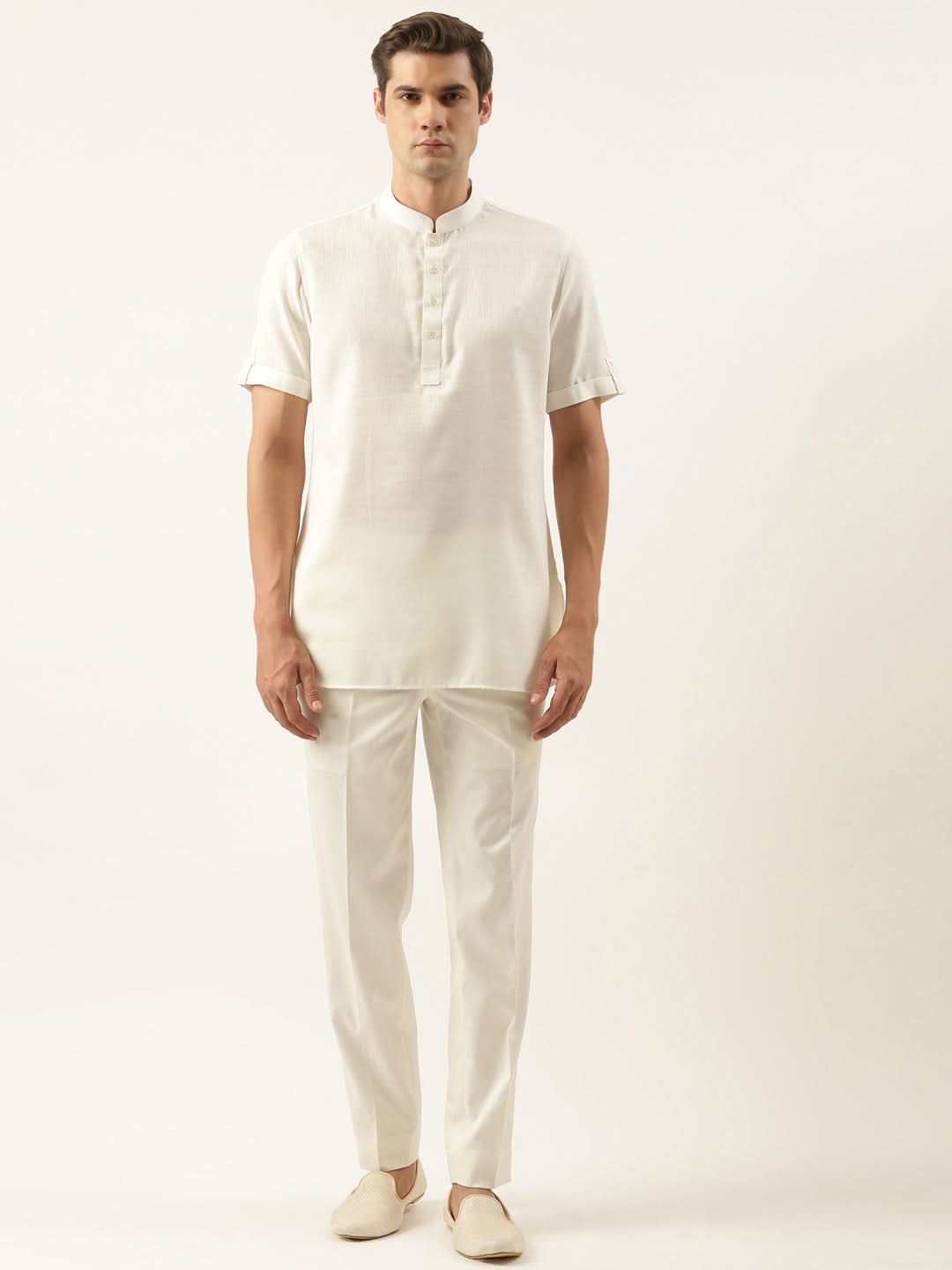 Off white Cotton Short Kurta