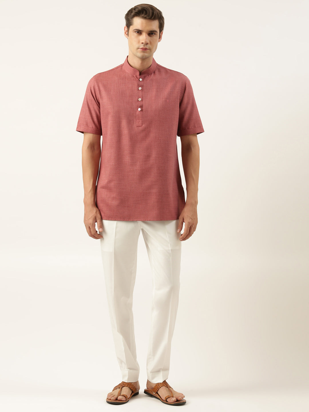 Maroon Cotton Short Kurta
