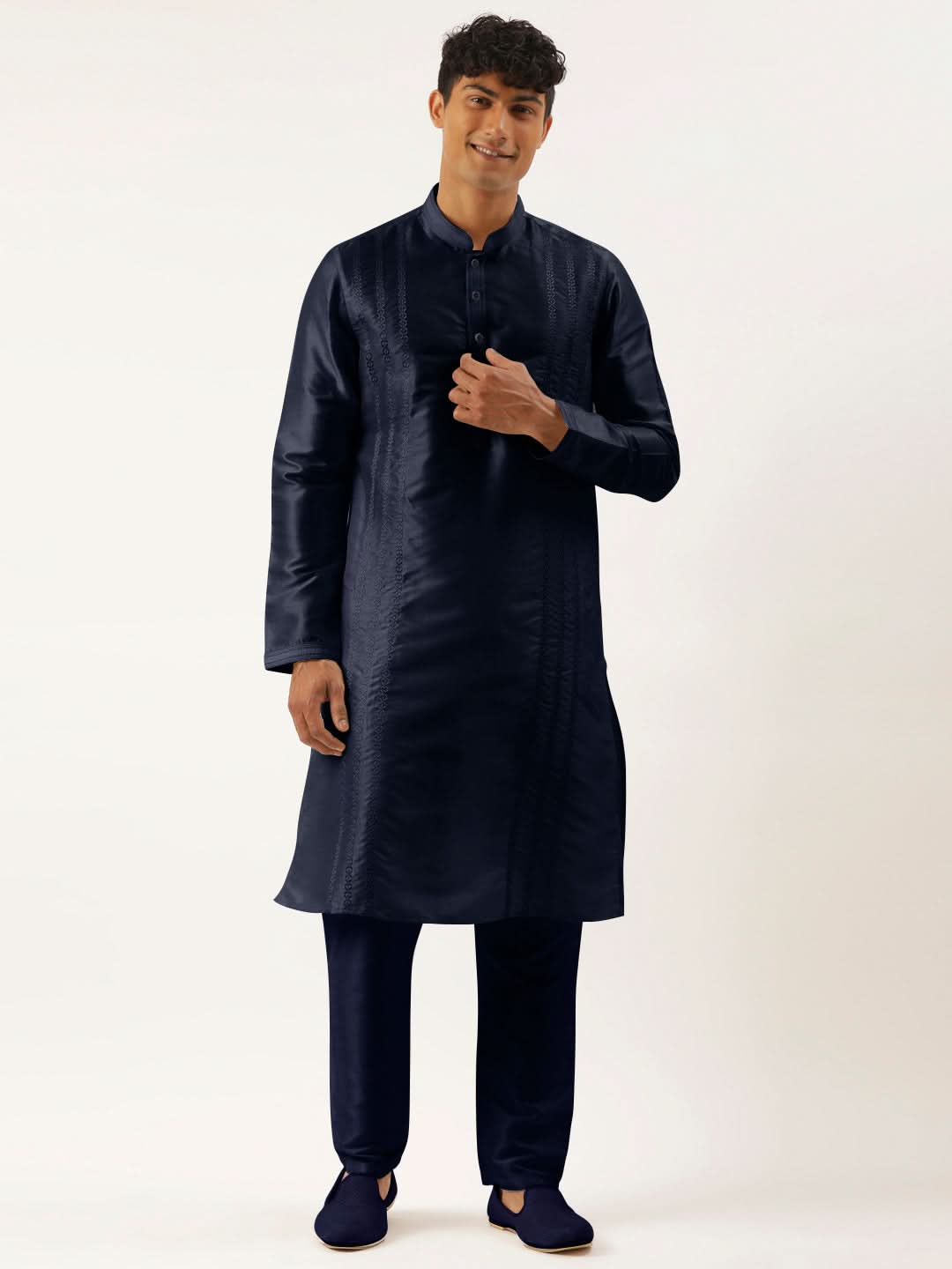 Blue Embroidered Kurta Set