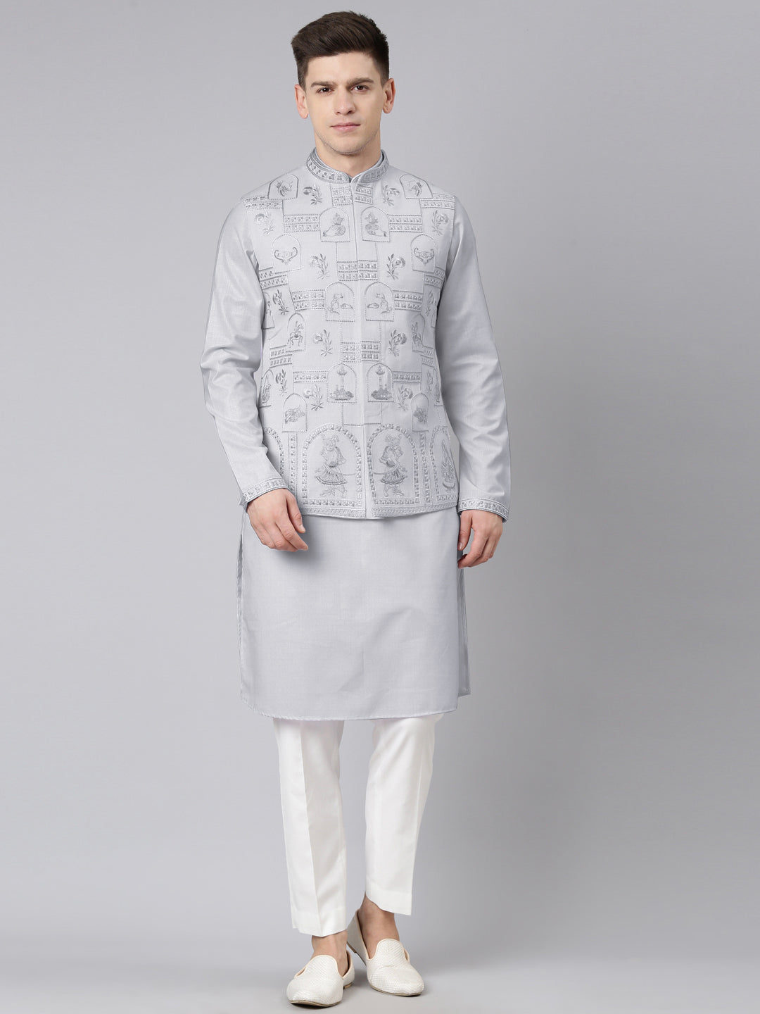 Grey Vivah Story Jacket Kurta set