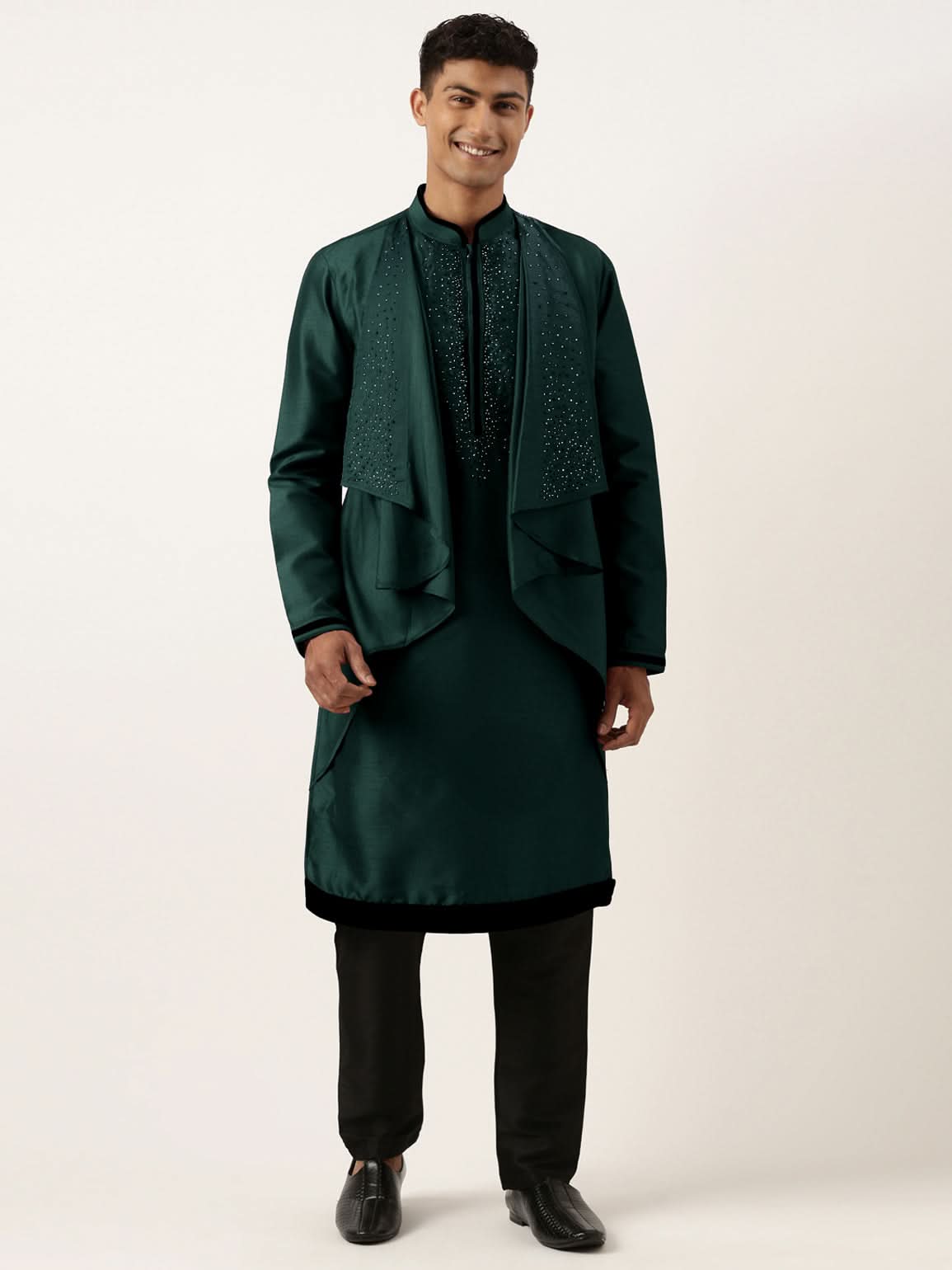 Green Ombre Layered Kurta Set