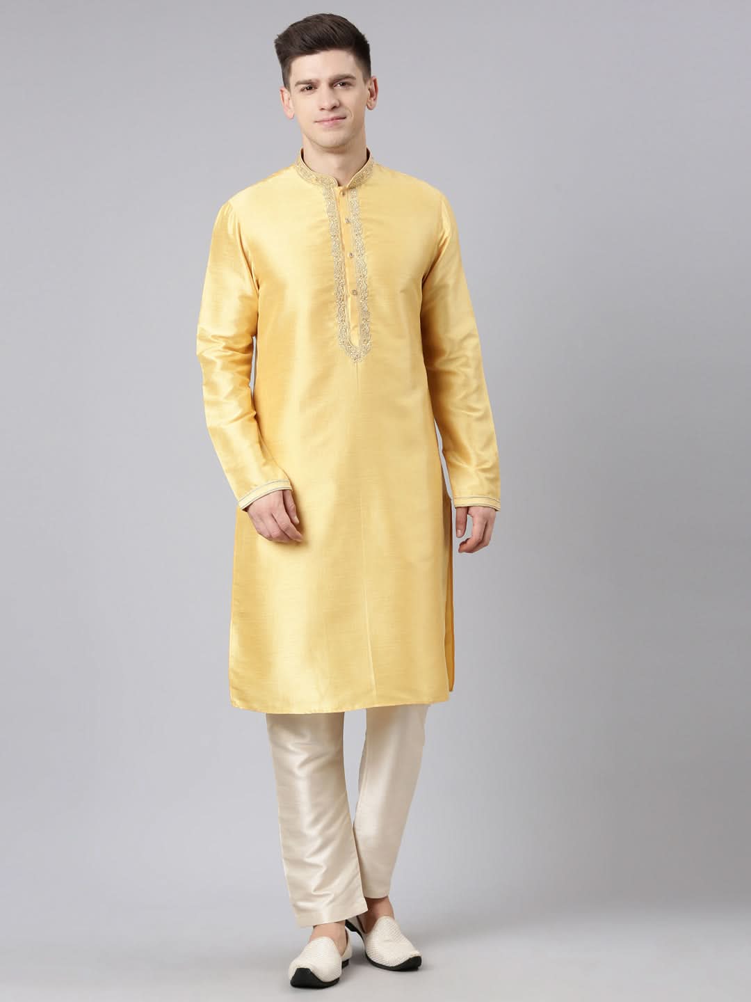 yellow Embroidered Kurta Set