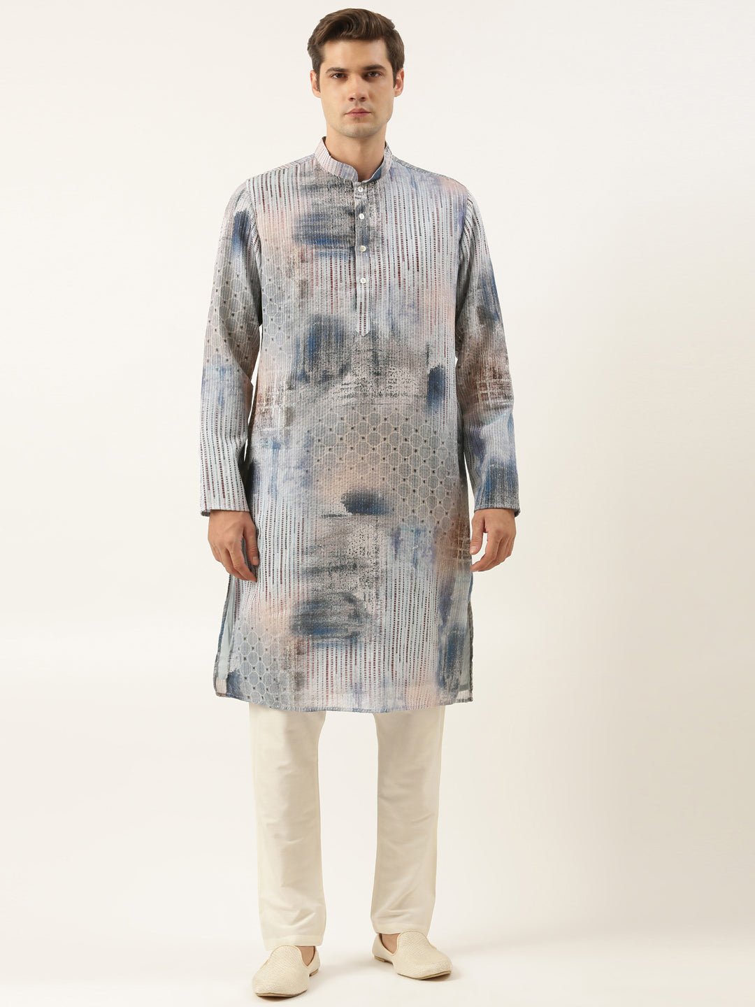 Blue Printed Kurta Set