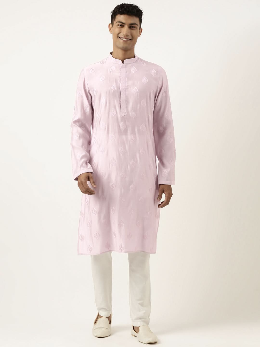 Lavender Embroidered Kurta Set