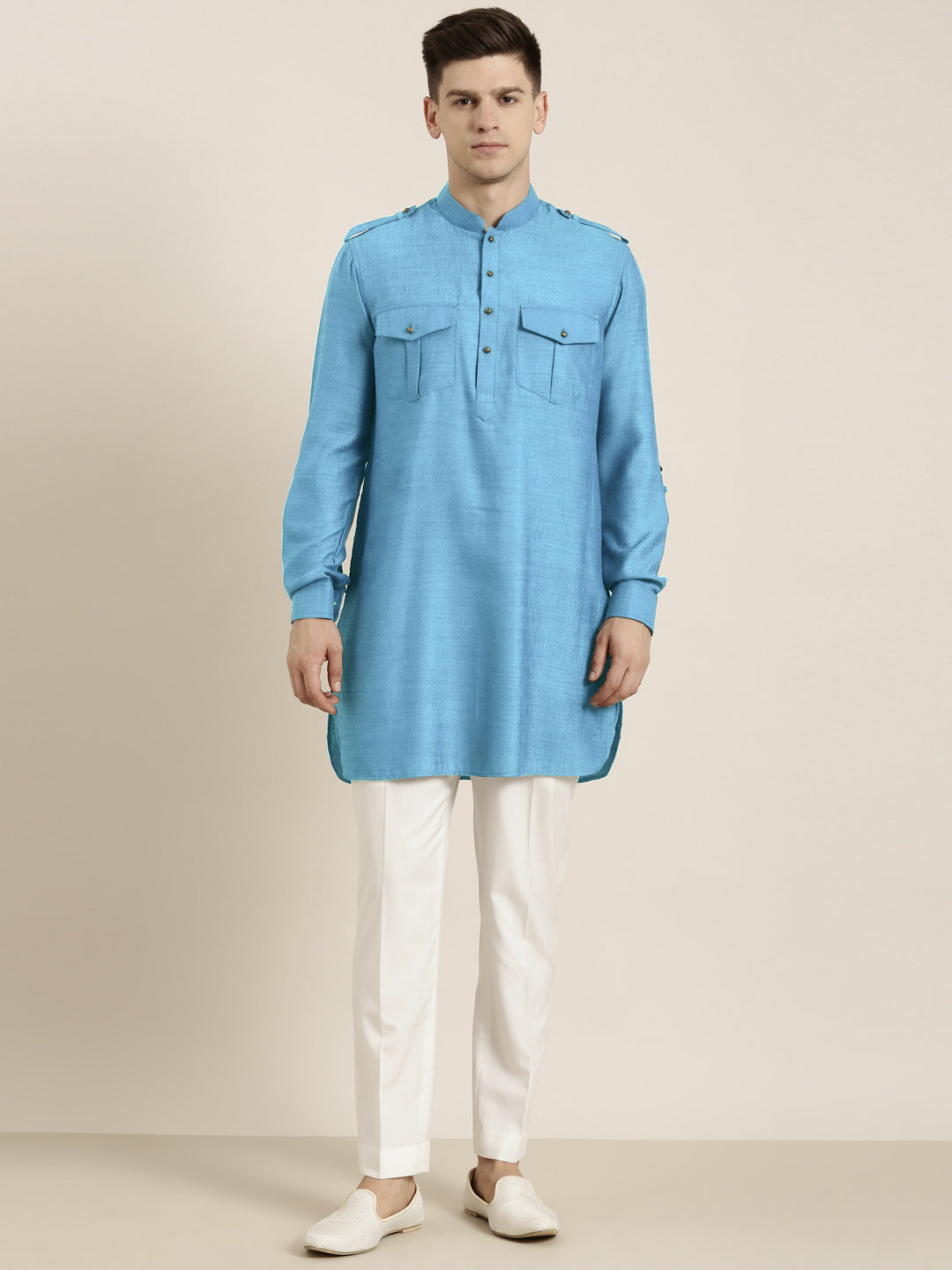 Blue Light cotton Short Pathani