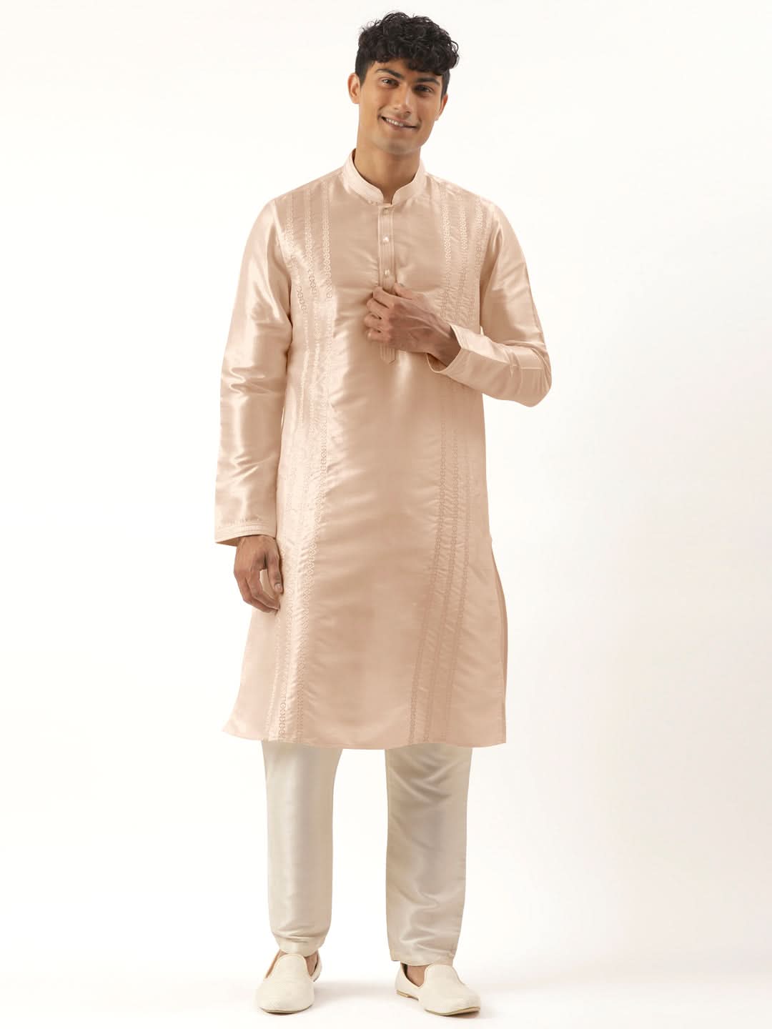 Light Pink Embroidered Kurta Set