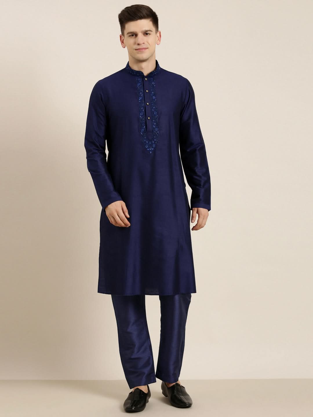 Navy Dori Embroidered Kurta Set