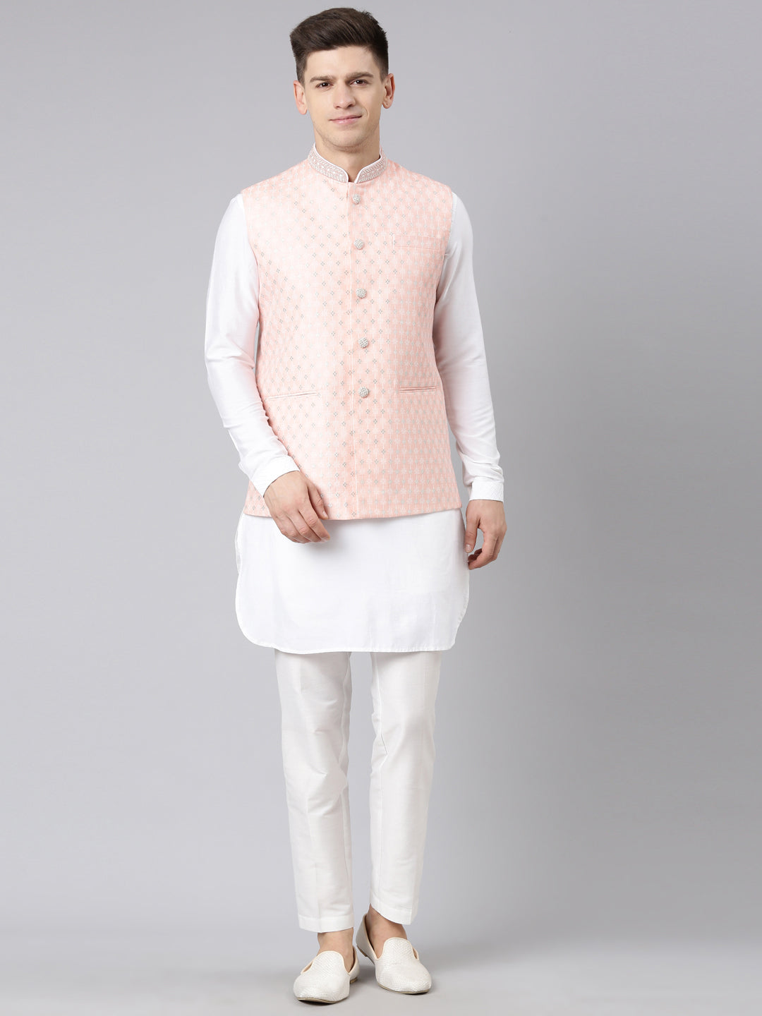 Short kurta best sale pajama with jacket