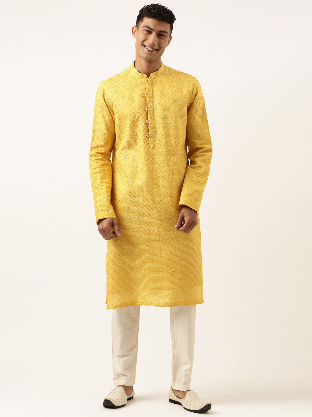Yellow Embroidered Kurta Set