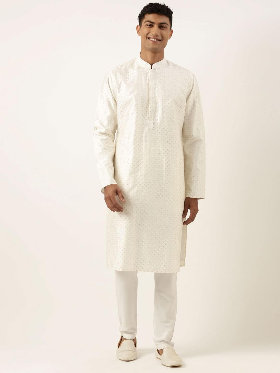 White Sequin Kurta Set