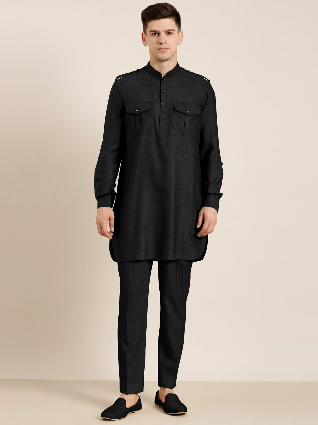 Black cotton Short Pathani