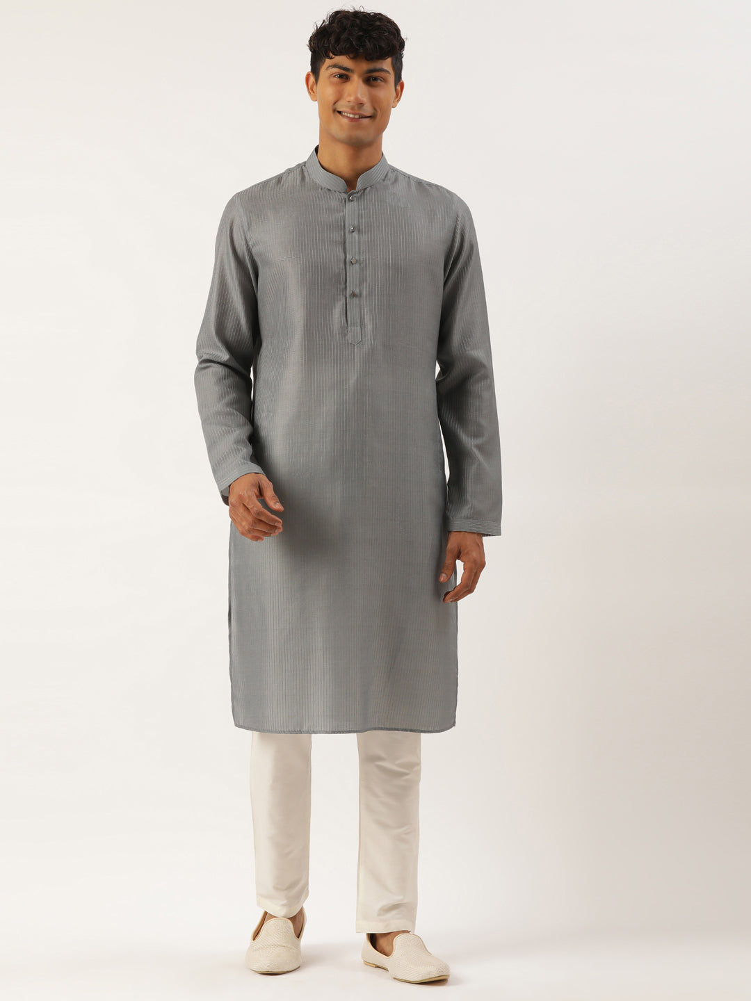 Grey Stitchline Kurta Set