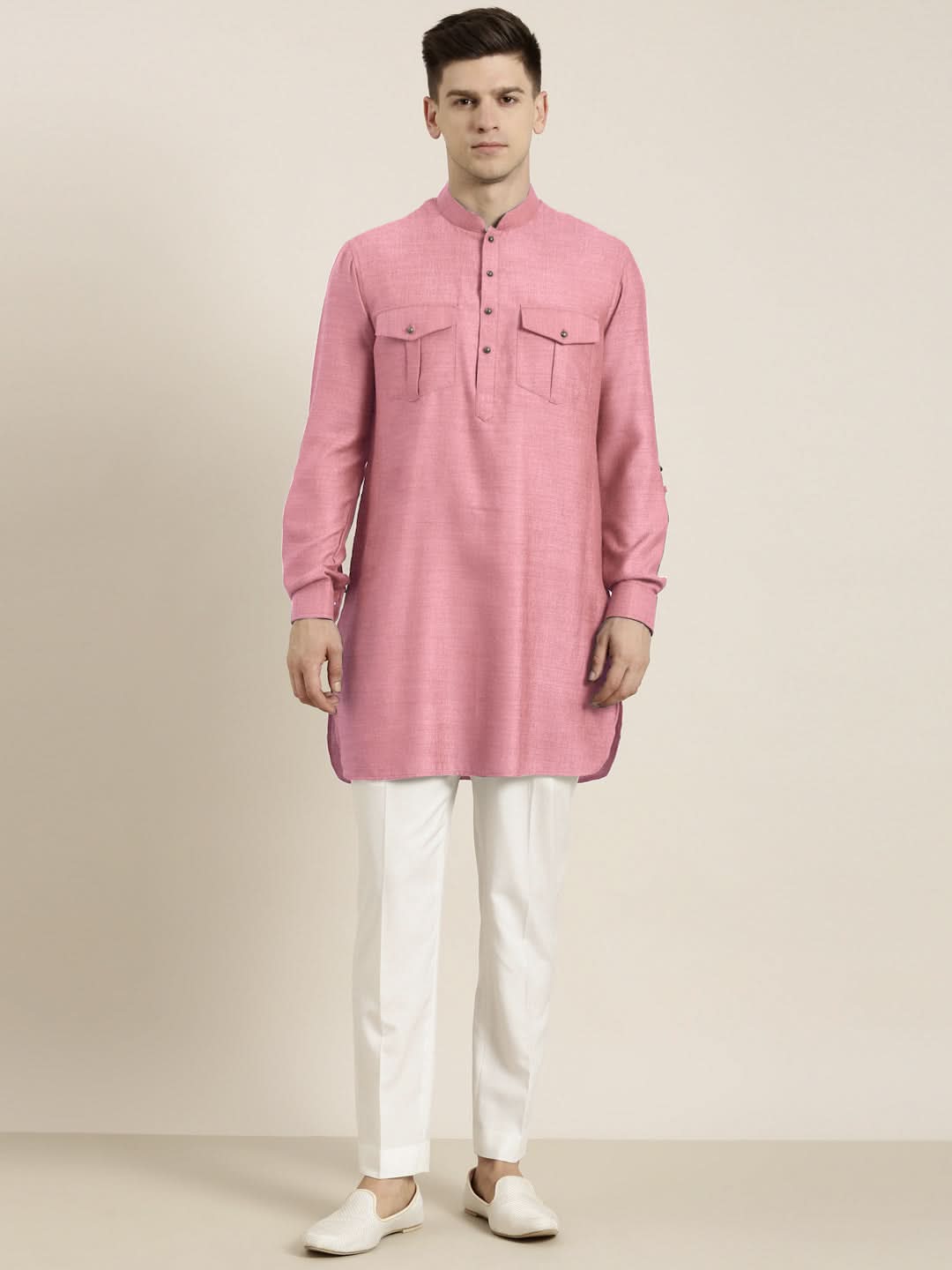 Old Rose cotton Short Pathani