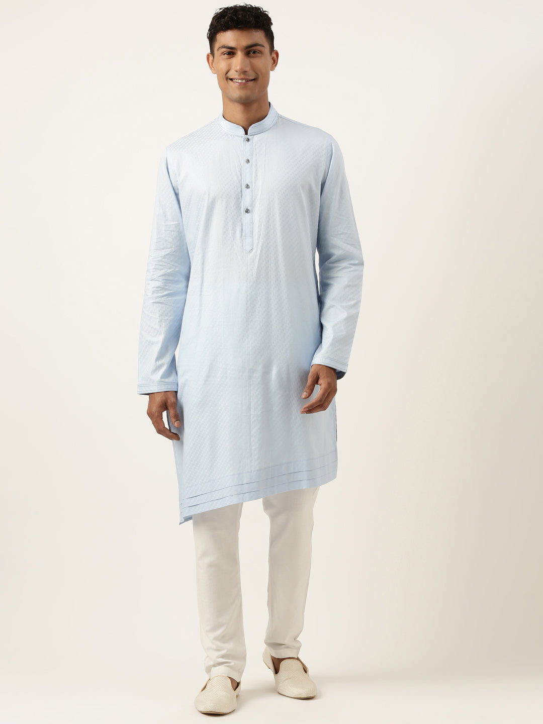 Sky Blue Asymmetrical Kurta Set