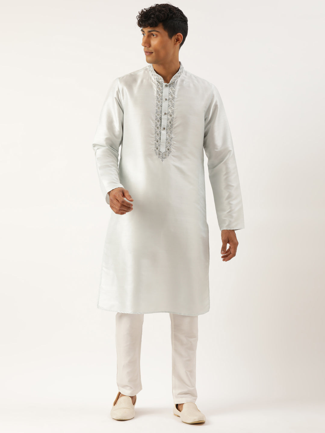 Aqua Blue Gota and Dori Embroideried Kurta Set