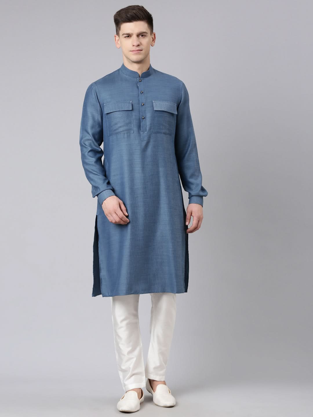 Denim Blue Pathani Kurta Set