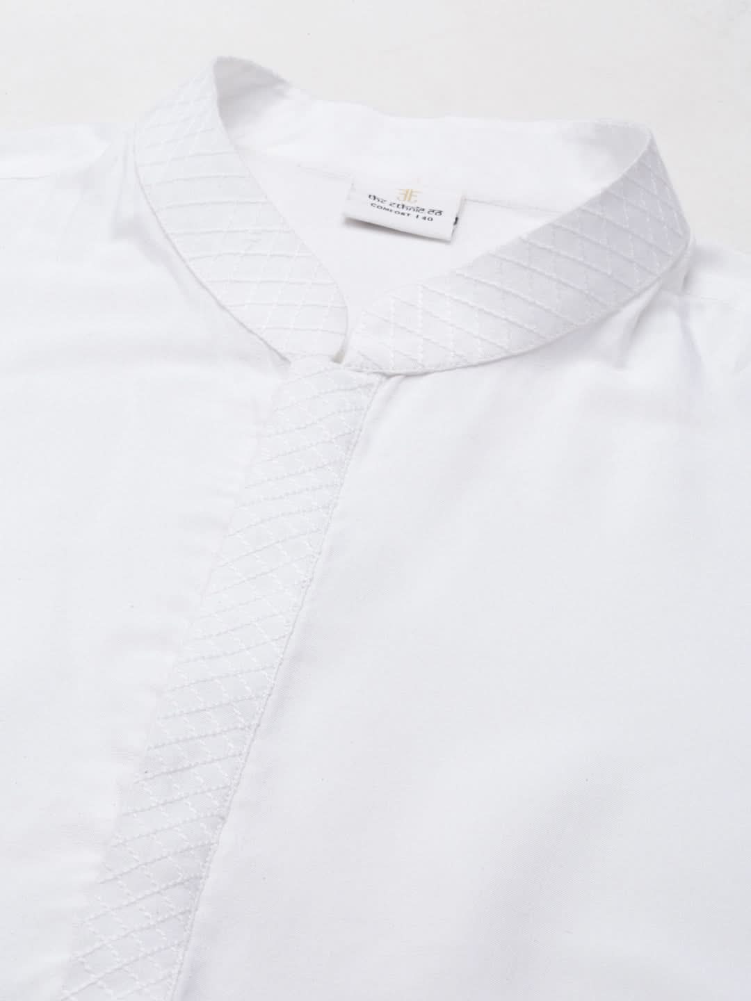 Arjun Bijlani in White Plain Short Kurta Set