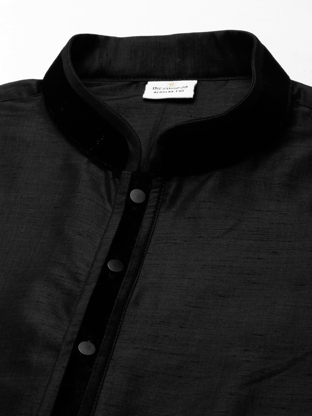 Black Embroidered Jacket Kurta Set