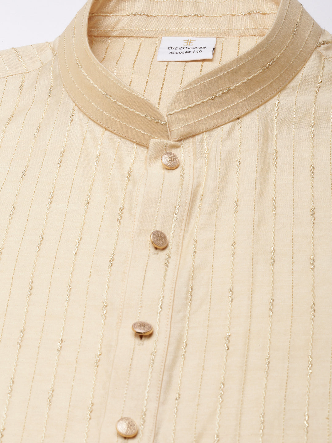 Grey and Beige Printed Jacket with kurta set