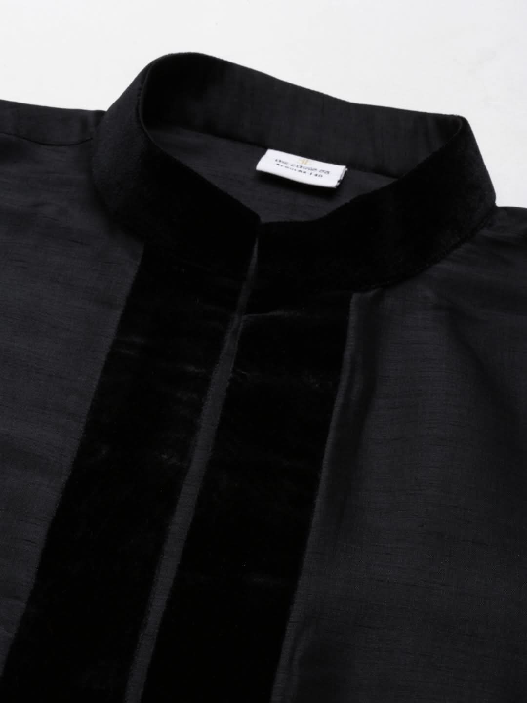 Black Long Jacket Kurta Set