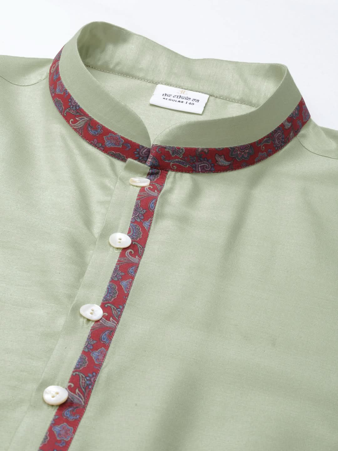 Red Printed Jacket With Kurta