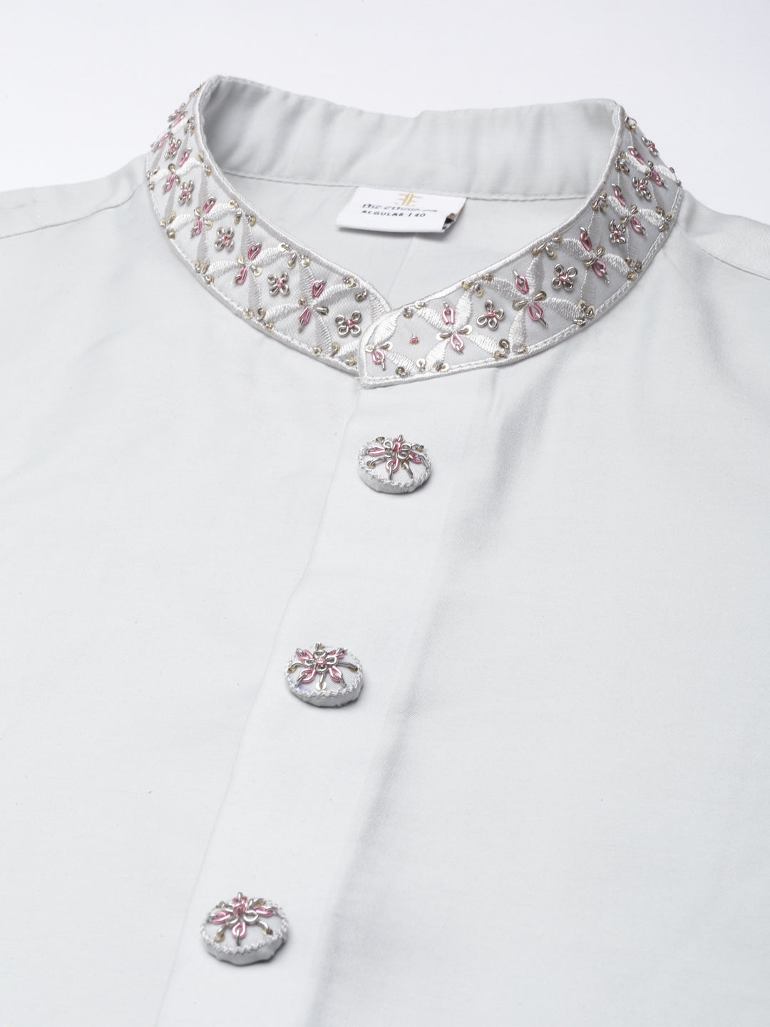 Light Blue Embriodered Indowestern With Kutra