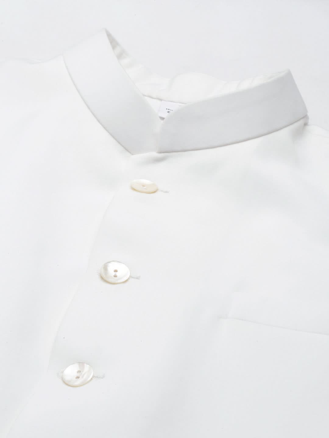 Off White jacket with Short Kurta Set