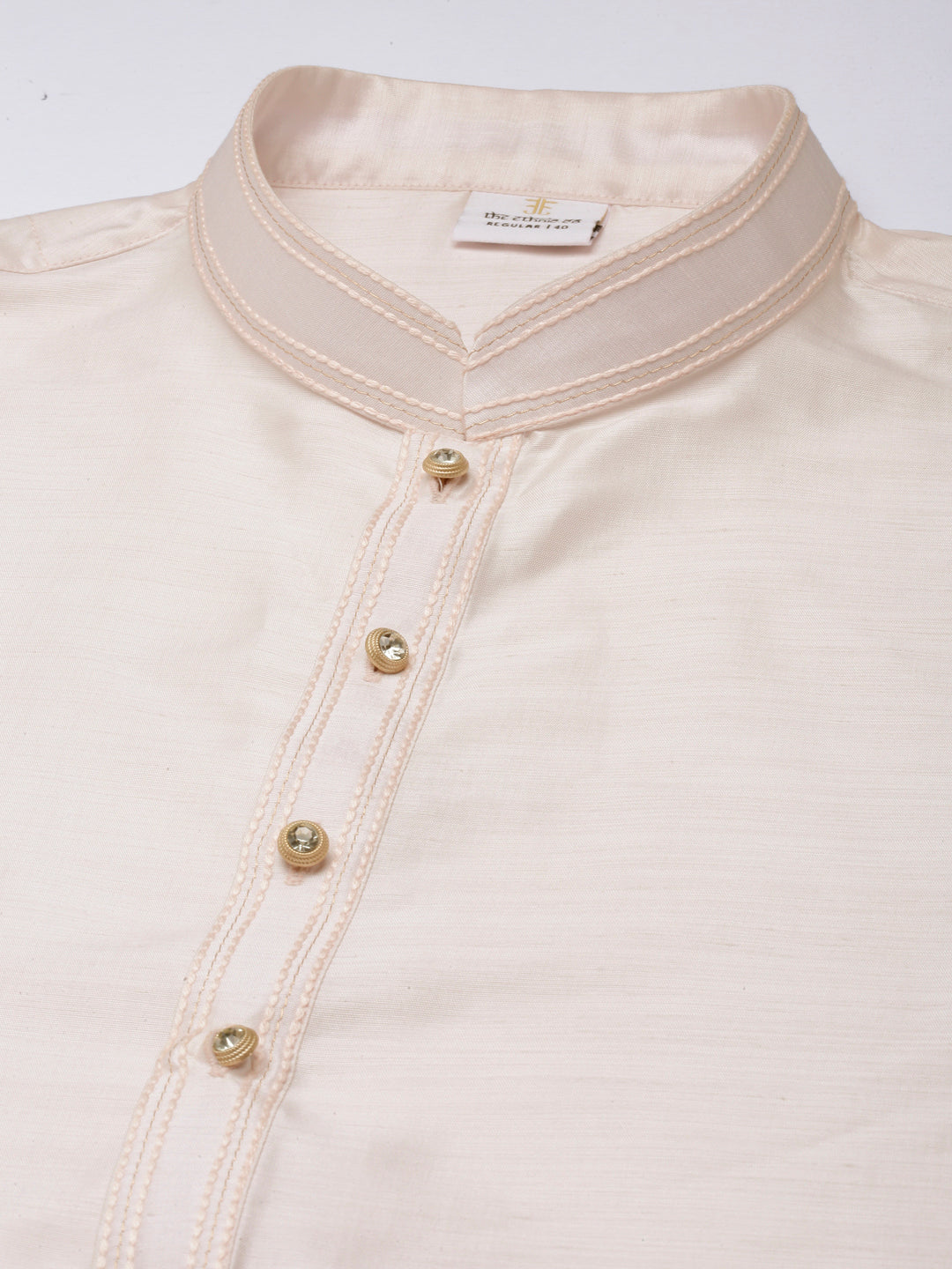 White Multi Color Embroidered Jacket Kurta Set