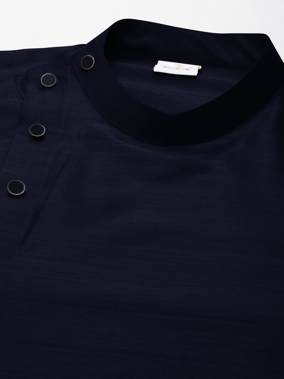 Navy Blue Drape Kurta Set