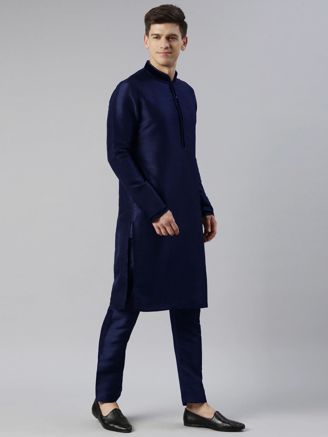 Blue Velvet Hand Embroidery Jacket Set