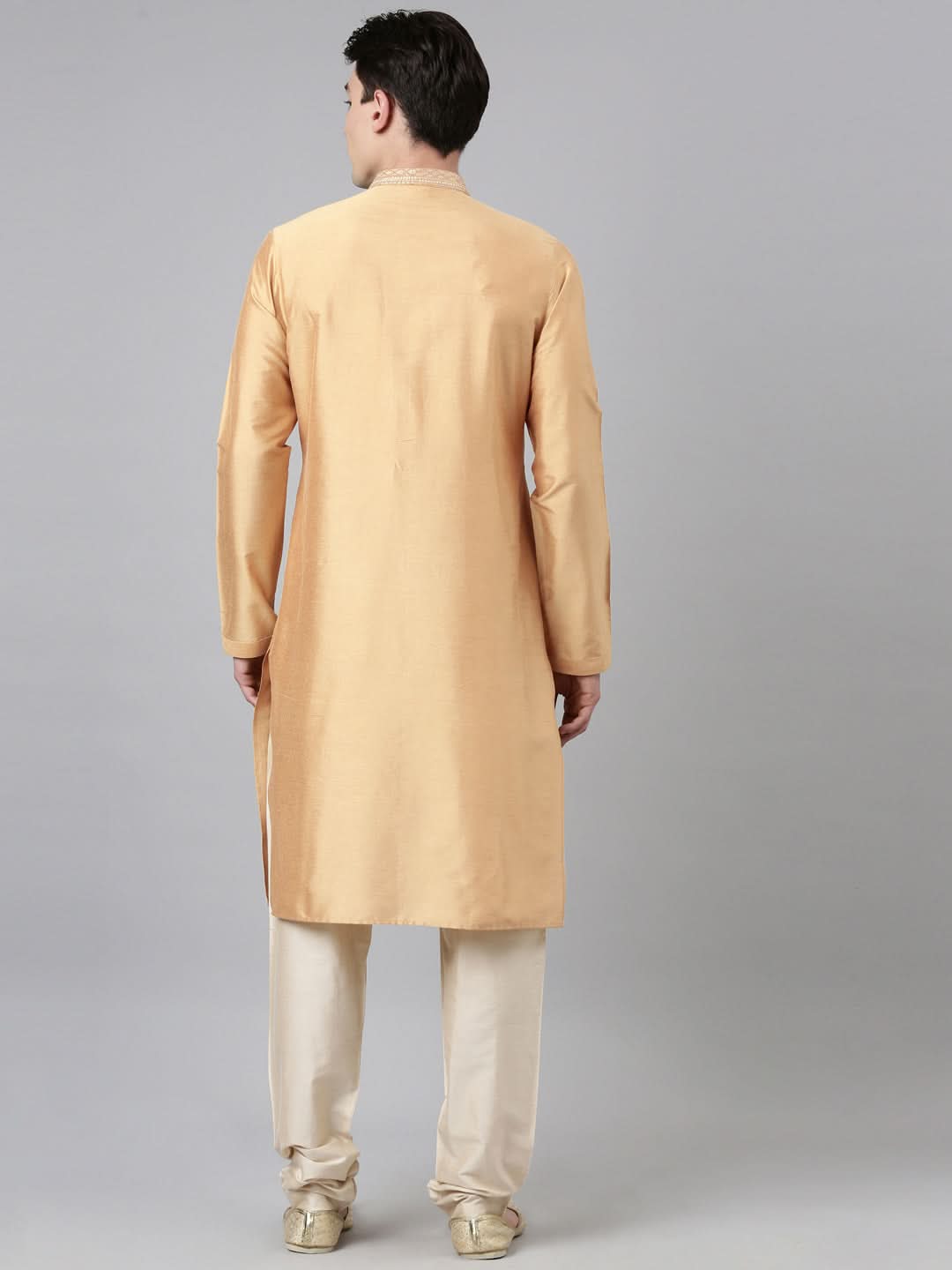 Beige Silk Embroidery Kurta Set
