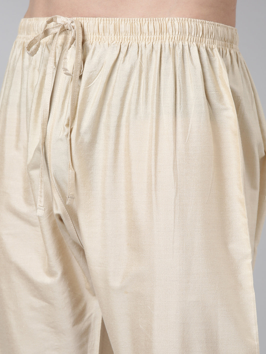 Beige Silk Embroidery Kurta Set