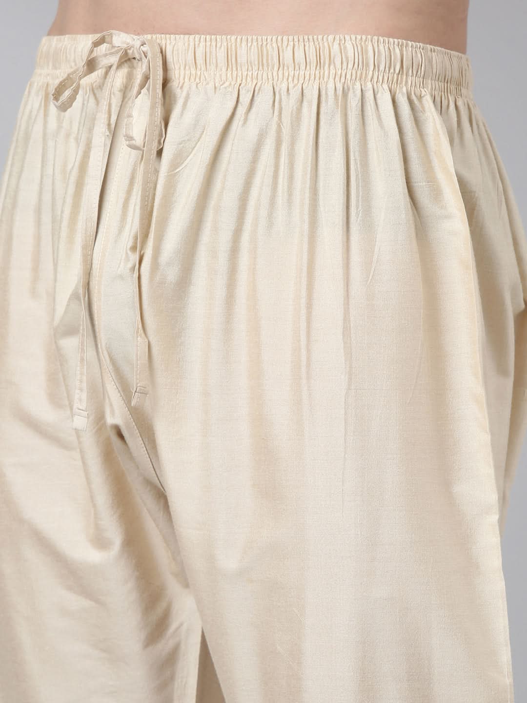 Beige Silk Embroidery Kurta Set