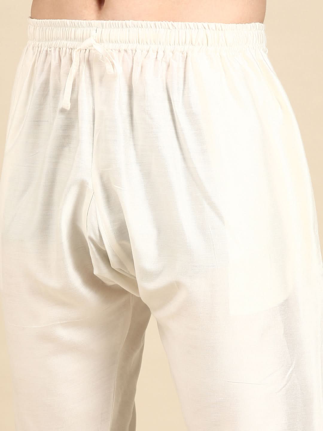 Off White Embroidered Kurta Set