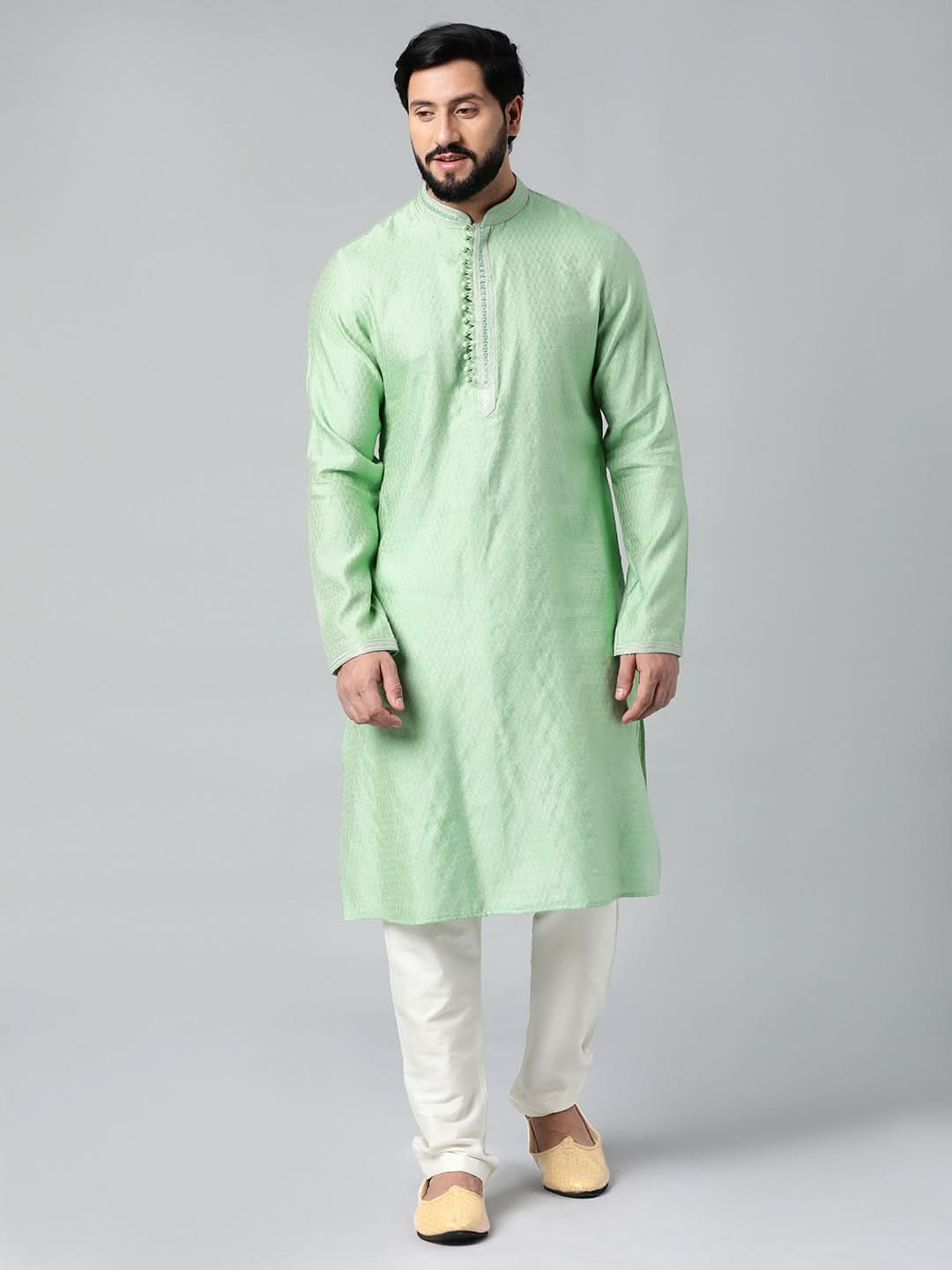 Light Green Embroidered Kurta Set